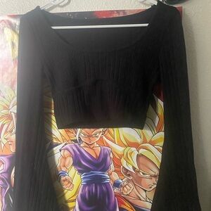 Princess Polly Black Ribbed Crop Top